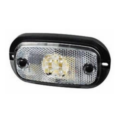 Durite 0-167-00 Clear LED Front Marker Lamp with Reflex Reflector and Leads - 12V PN: 0-167-00